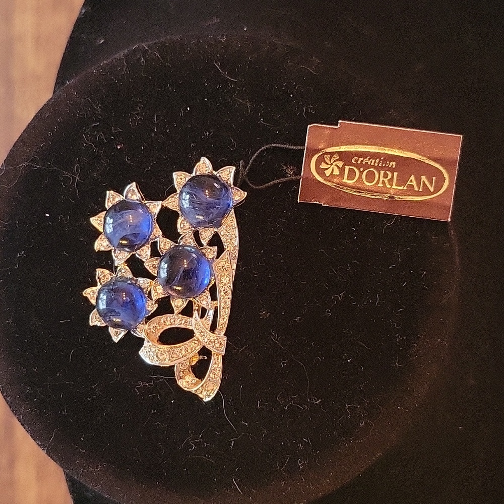 Vintage D'orlan Blue Burst Brooch